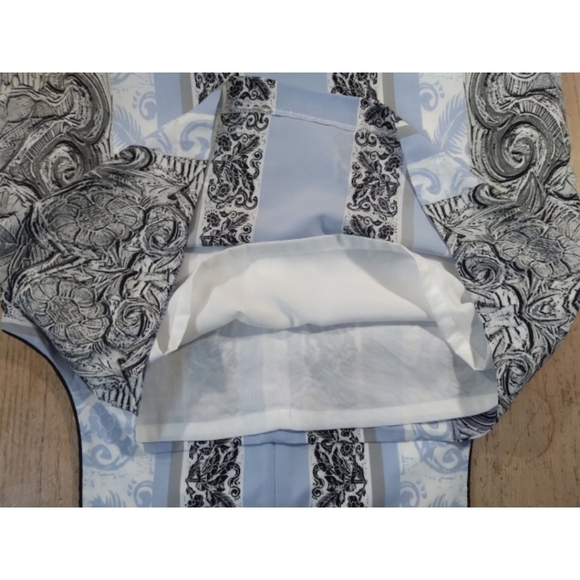 Joe Fresh shift dress blue & floral lattice print - Picture 4 of 9